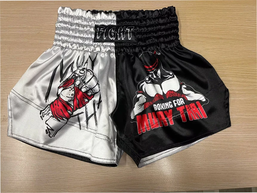 Pantalones cortos de boxeo Muay Thai para hombres, mujeres, niños, adolescentes, Kickboxing, Lucha, MMA, Trunks, Sanda Grappling