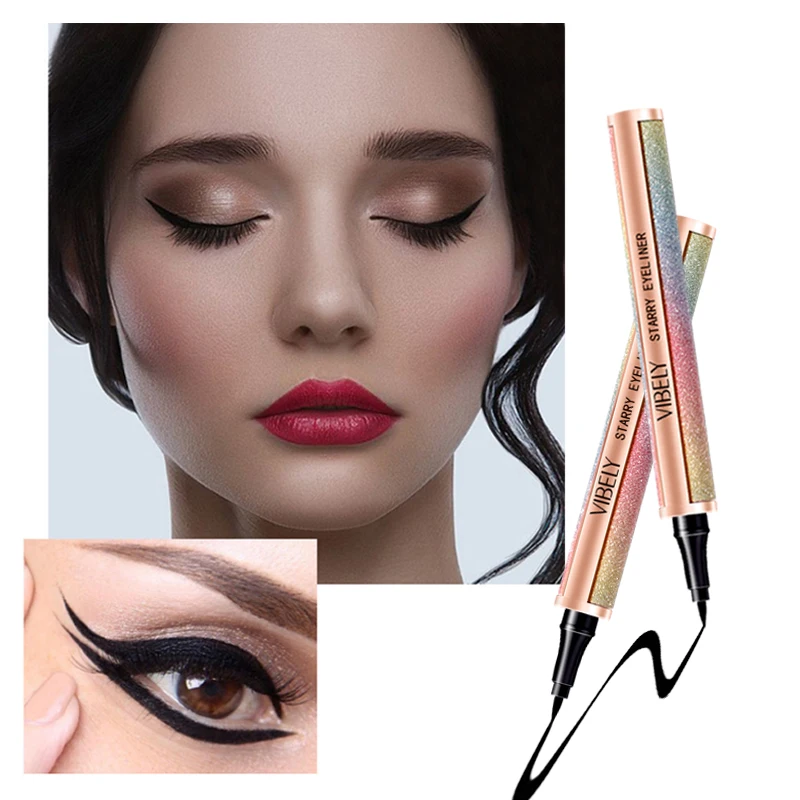 VIBELY Starry Sky Black Liquid Eyeliner Pen Waterproof Quick Drying Eye Liner Pencil Women Beauty Cosmetics Eye Makeup Products