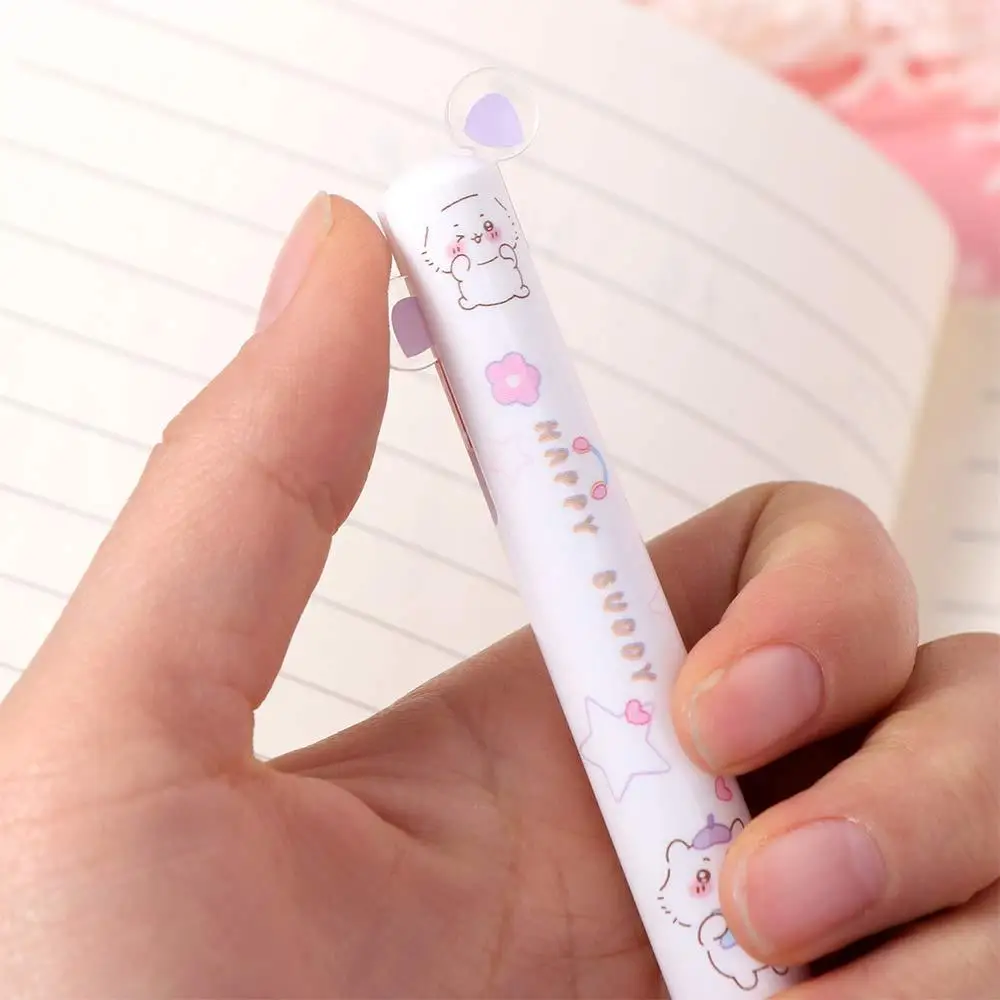 

4 шт., двухцветная шариковая ручка из АБС-пластика, мини-ухо, студенческая ручка для письма, многофункциональная ручка для вывески, двухцветная гелевая ручка для школы и дома