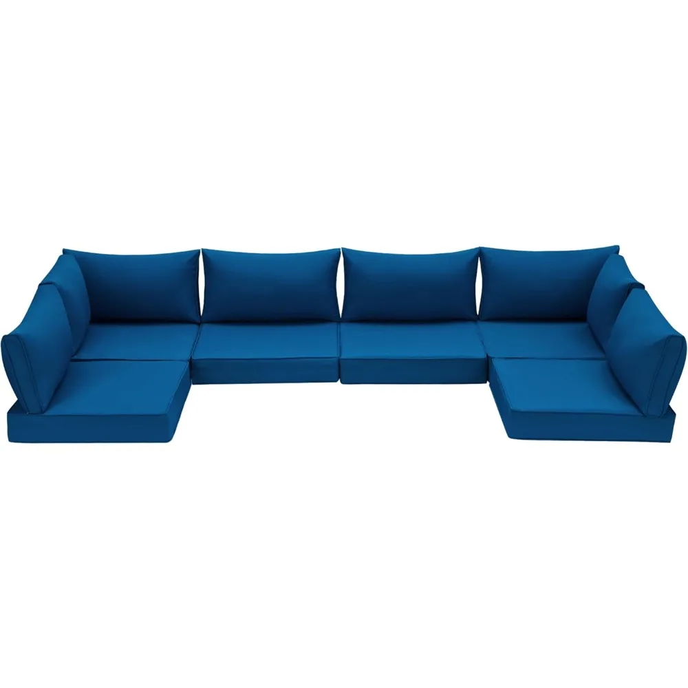 

Outdoor replacement mat for terrace furniture, waterproof sofa mat for 6-seater rattan segmented terrace