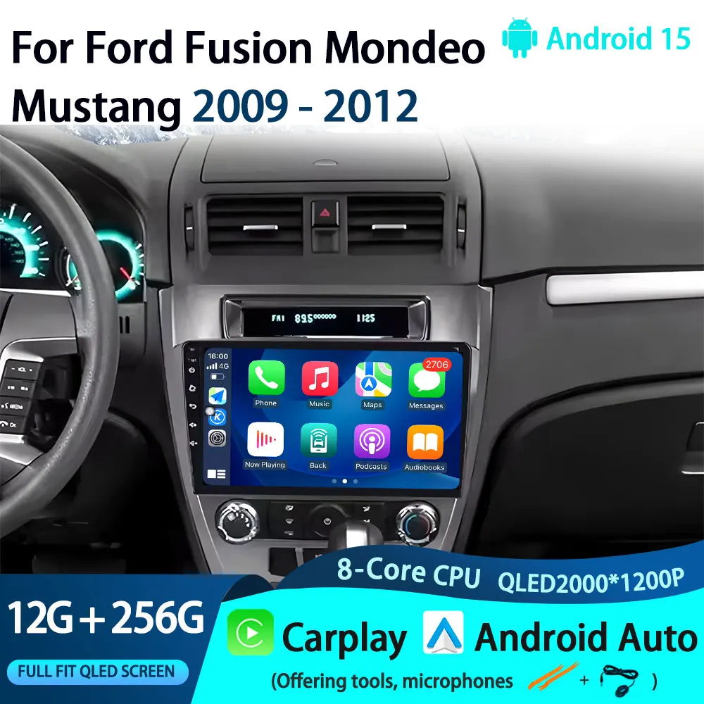 

Android 15 Multimedia For Ford Fusion Mondeo Mustang 2009 2010 2012 Auto Radio Multimedia Player Stereo Head Unit Cam BT NO 2DIN