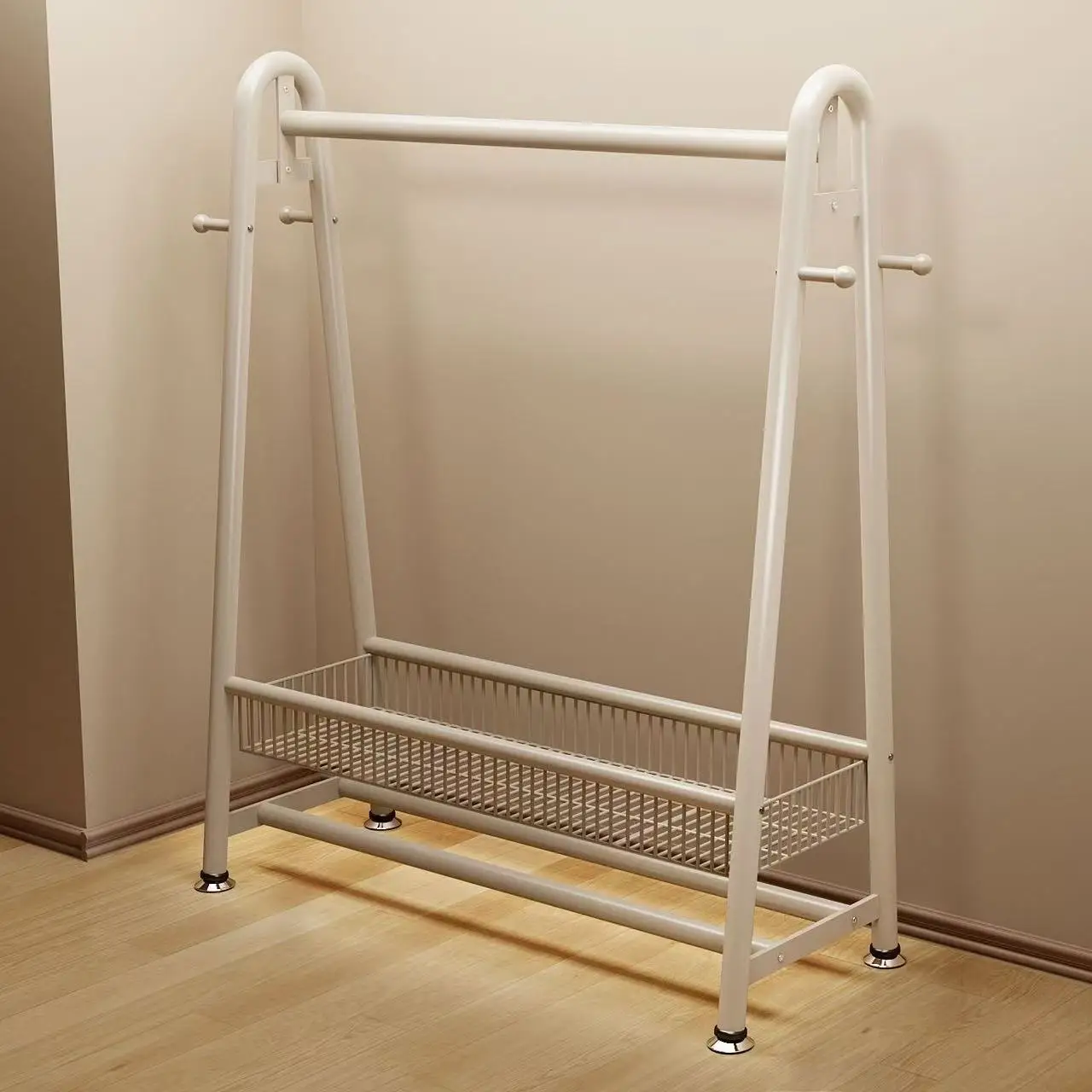 

Hanger floor-to-ceiling vertical household hanging clothes rack in bedroom dormitory extra thick heightened coat rack balcony cl