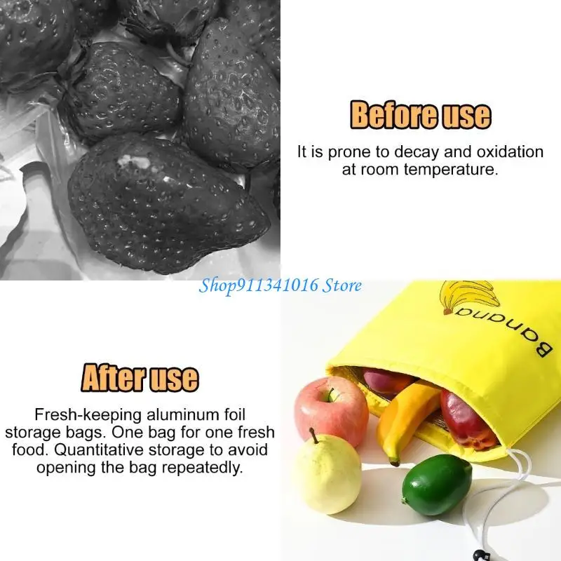  Reusable Fruit Vegetable Storage Bags Keep Produce Freshing Long Time Polyester