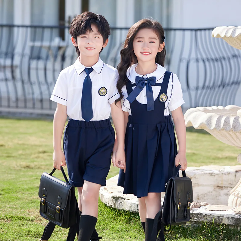 아이 학교 유니폼 소년 셔츠 반바지 세트 여름 대학 스타일 어린이 세트 한국 학생 클래스 의류 세트 그릴 Jk 유니폼