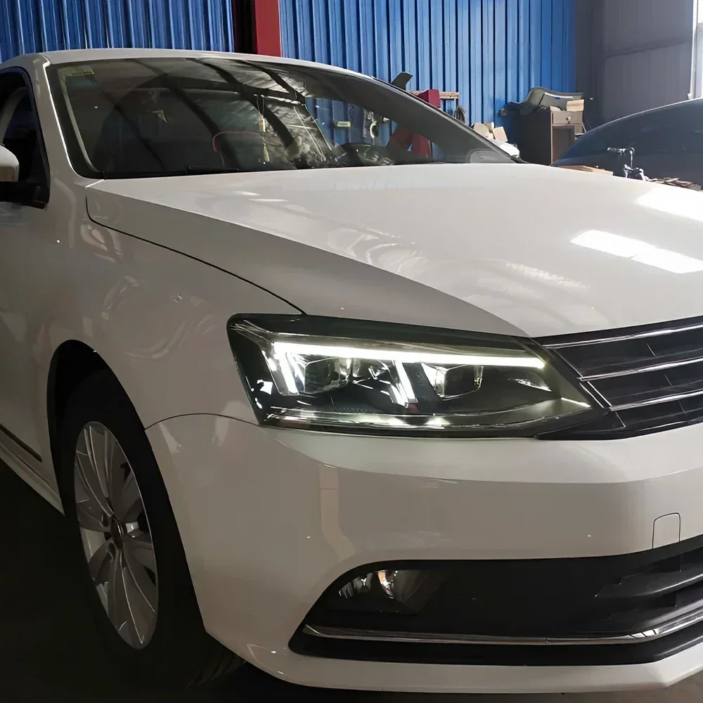 ل VW جيتا ساجيتار 2012-2018 LED مجموعة مصابيح أمامية للسيارات ترقية R8 تصميم العارض عدسة سيارة إضاءة أمامية اكسسوارات الإضاءة #4