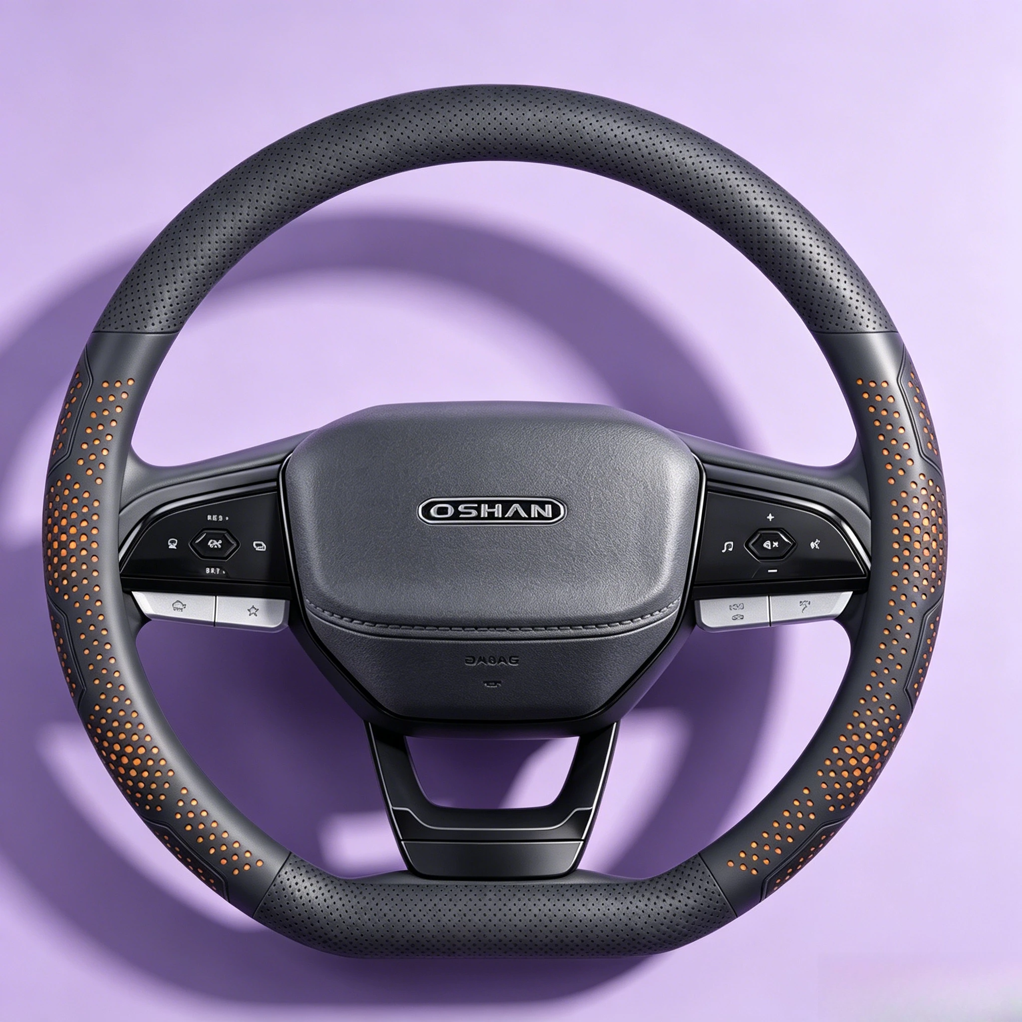 Luxury Soft Microfiber Car Steering Cover 37-38CM Premium Anti Slip For Oshan X5 Plus X7 Plus OS-SPACE OS-A800 Auto Decor Parts