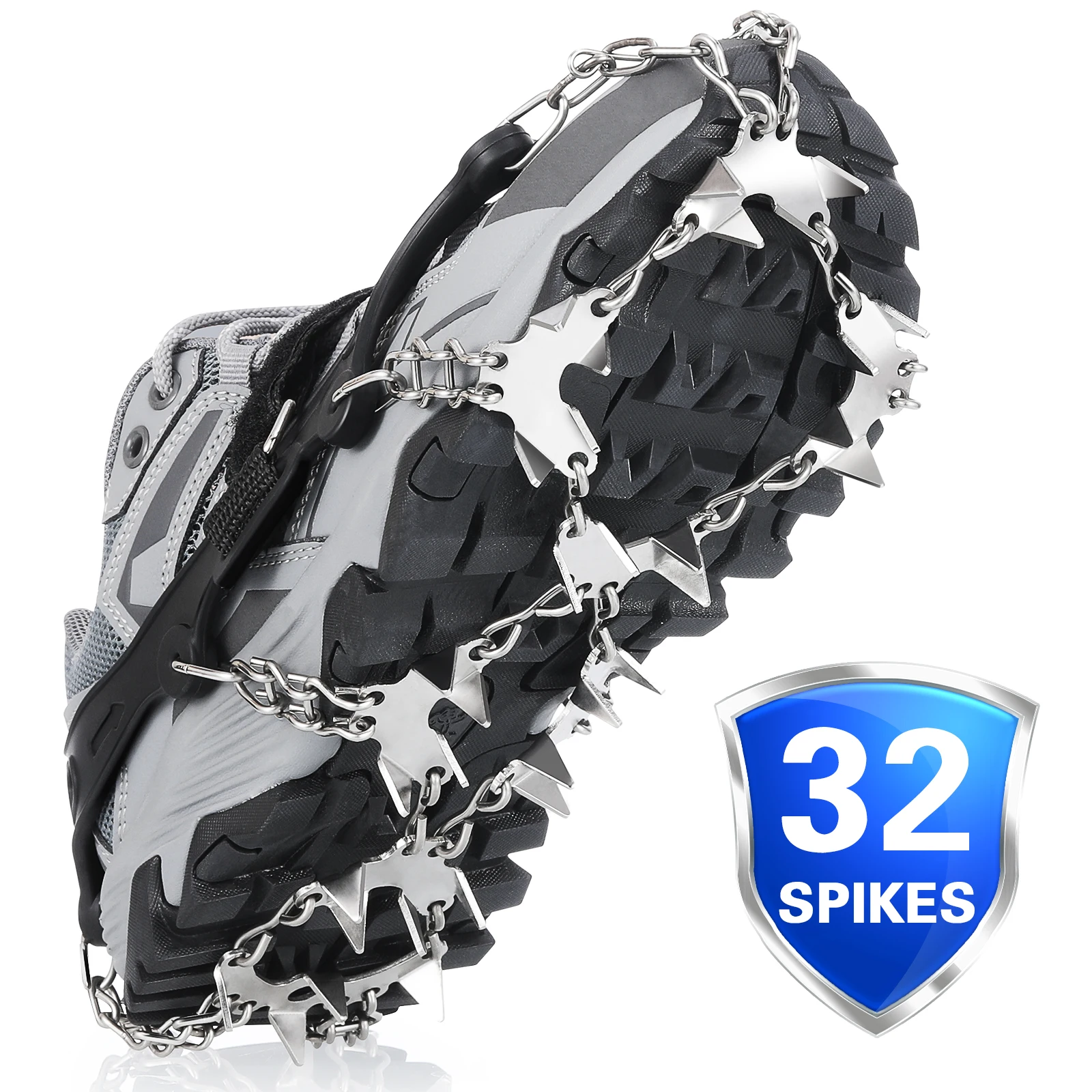 NONE Tomshoo 32 Zähne Eis greifer Spike für Schuhe Anti-Rutsch-Wandern Klettern Schnees pitzen Steigeisen Stollen Ketten krallen Griffe Stiefel Abdeckung 3