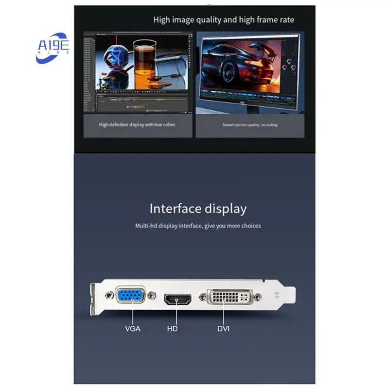

A19E-1 Piece GT730 4G Game Graphics Card Fan Cooling Desktop Computer Office Graphics Card HD Display Interface Graphics Card Bl
