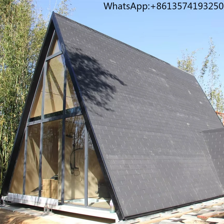 Casa Prefabricada Airbnb, Casas Prefabricadas Modernas, Kit de Cabaña, Estructura en A, Triangular, Prefabricada, Modular, Móvil, Mini Casa
