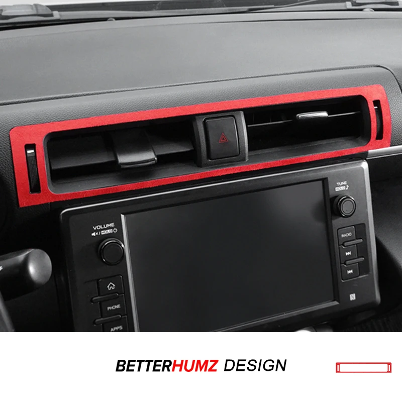 Adhesivo decorativo para la salida de aire del tablero para Subaru BRZ/Toyota GR86 2021- Hecho de Alcántara y fibra de carbono, accesorios interiores para coche