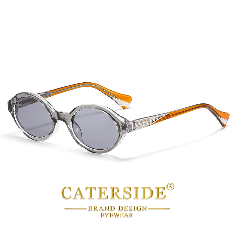 CATERSIDE Retro Damen-Sonnenbrille mit ovalen Gläsern und hochwertigen, dicken Rahmen, Herren-Brille für Outdoor-Fahrten, modische Street-Style-Brille, UV40 – Detail 13