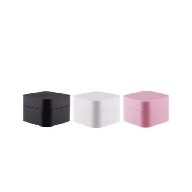 

30pcs Square Plastic Jars Double Layers Containers Empty Cosmetic Pots 5g 10g 20g 30g 50g Frost Pink Blue Black White Cream Jars