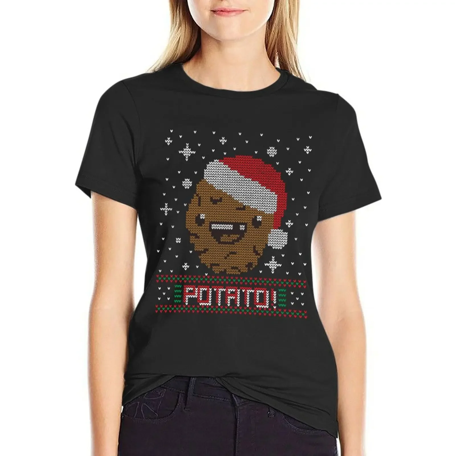 

UGLY POTATO CHRISTMAS SWEATER ERMAHGERD!! T-Shirt aesthetic clothes summer top tops tees workout shirts for Women loose fit