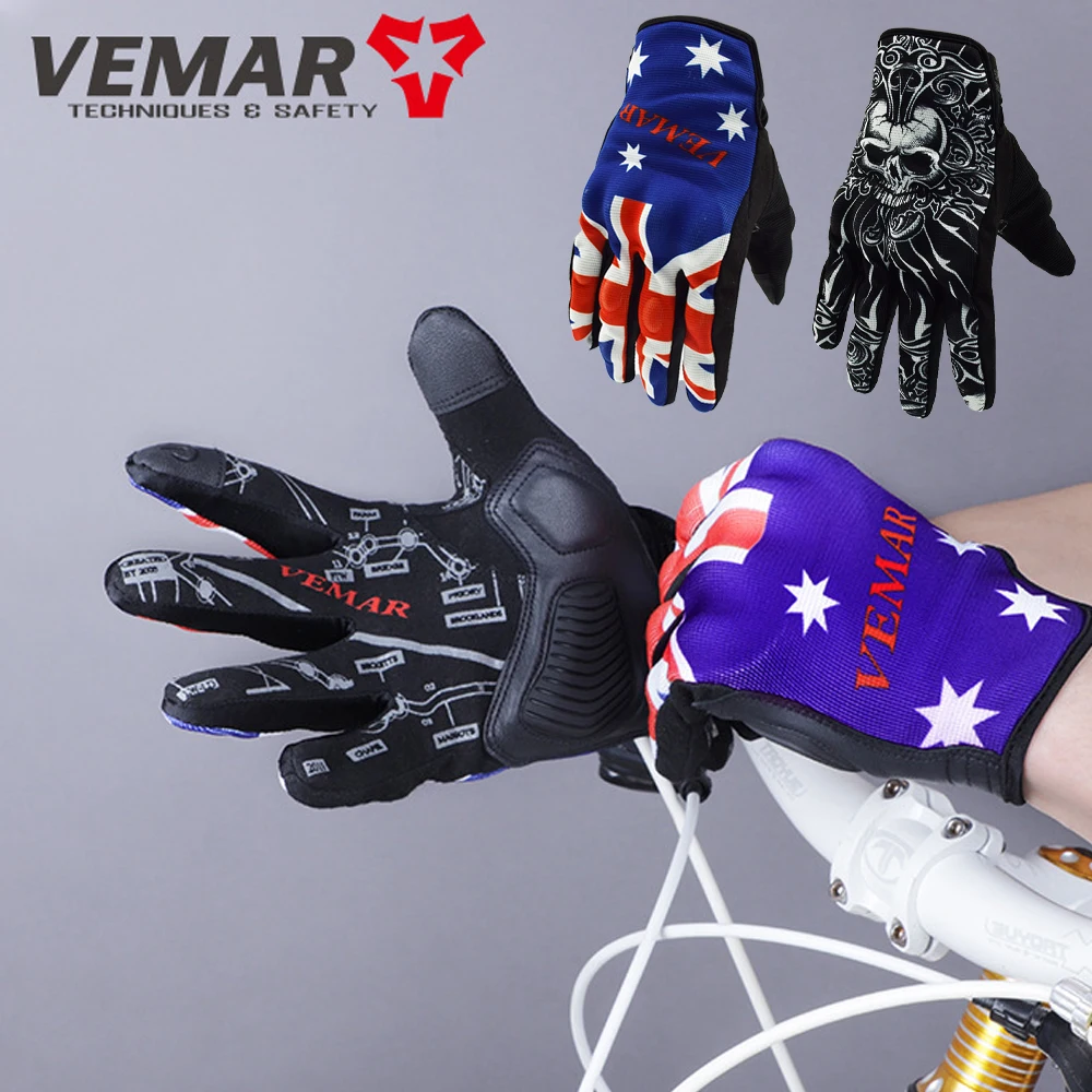 

Summer Retro Personalization Riding Gloves Motorcycle Mountain Bike Off-road Thin Breathable Wear-Resistant Touchscreen Gloves