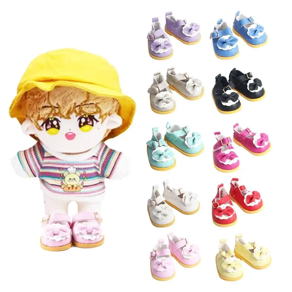 5cm Cotton Doll Cute Casual PU Leather Bowknot Decor DIY Doll for 14inch Doll Mini Shoes Doll Boots Dolls Accessories Kids Toy