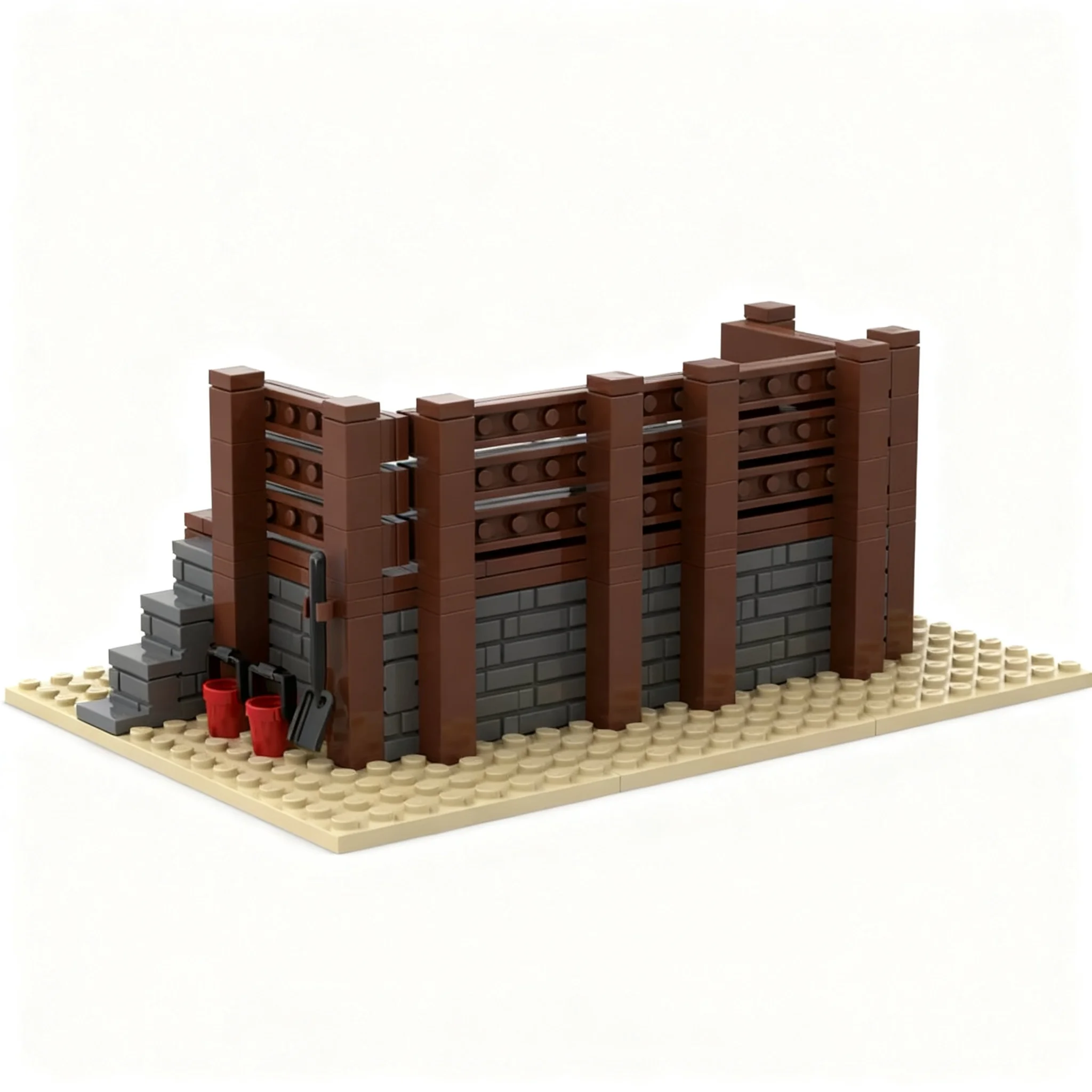 255pcs MOC Coaling Stage City Trains Model Building Blocks Toy Creative Assemble Education Display Idea Brick DIY 3D Collection