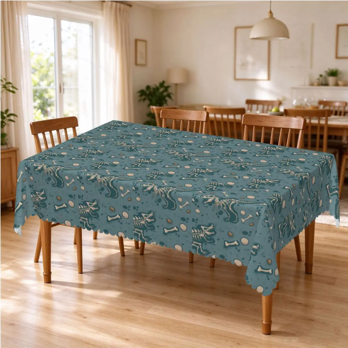 Excavated Dinosaur Fossils Tablecloth Restaurant Kitchen Rectangular Tablecloth Festival Tablecloth Outdoor Dining Table Cover