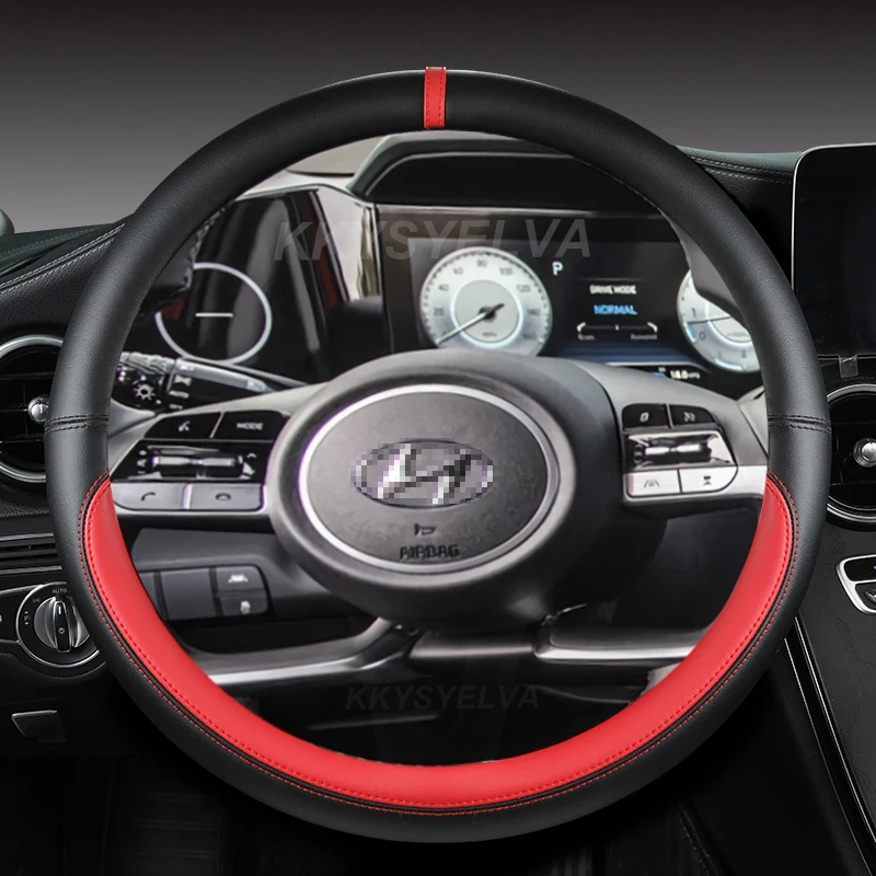 PU Leather Car Steering Wheel Cover For Hyundai Tucson 2021 2022 NX4 Elantra 2020 Sonata 10th 2020 2021 2022 Auto Accessories view 5