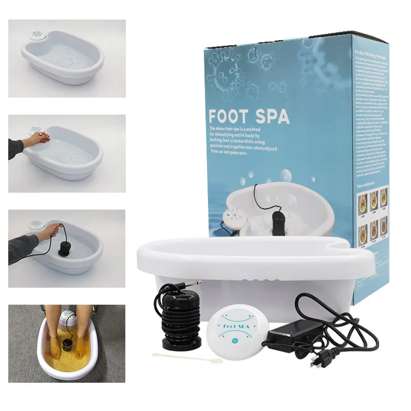 Detox Ion Electric Foot Spa Bath Massager Machine FootBath Cleanse Footspa Vibrat Whirlpool Care Arrays Aqua Cell Health Therapy