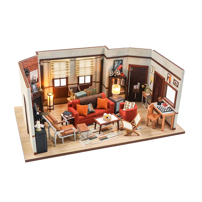 

DIY Wooden Dollhouse Parents Romantic Cottages Miniature With Furniture Kit Assemble Toys for Children Adult Christmas Gift Casa