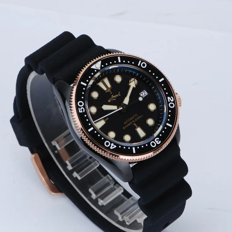 Heimdallr SKX007 Diver Watch Black Dial Black PVD Coated Case Ceramic Bezel NH35 Automatic Movement 20Bar C3 Luminous Rubber