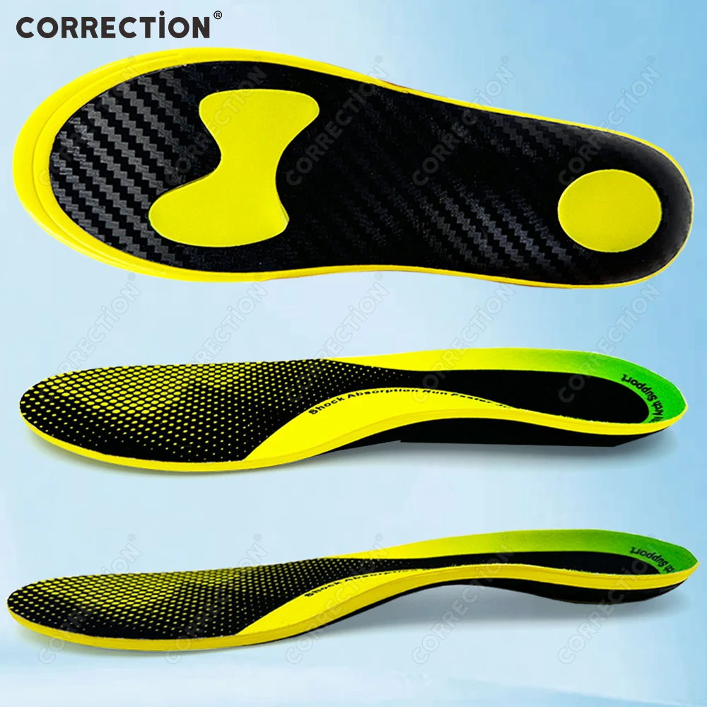 

CORRECTiON 1/2 пары стельок из углеродного волокна для мужчин и женщин, эластичные амортизирующие стельки с высоким отскоком, антибактериальная спортивная подушка