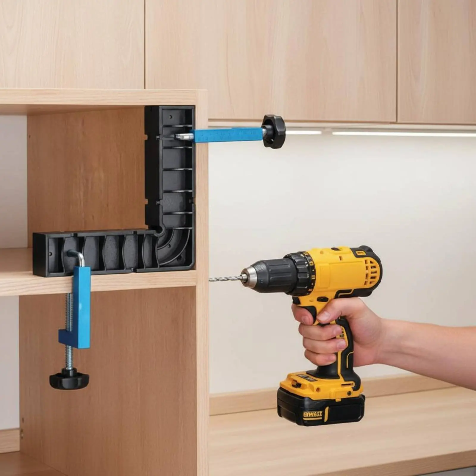 

90 Degree Corner Clamp Quick Positioning Right-Angle Clamp Tool Set Easy to Use Rust Resistant for Woodworkers, Drilling, Gluing