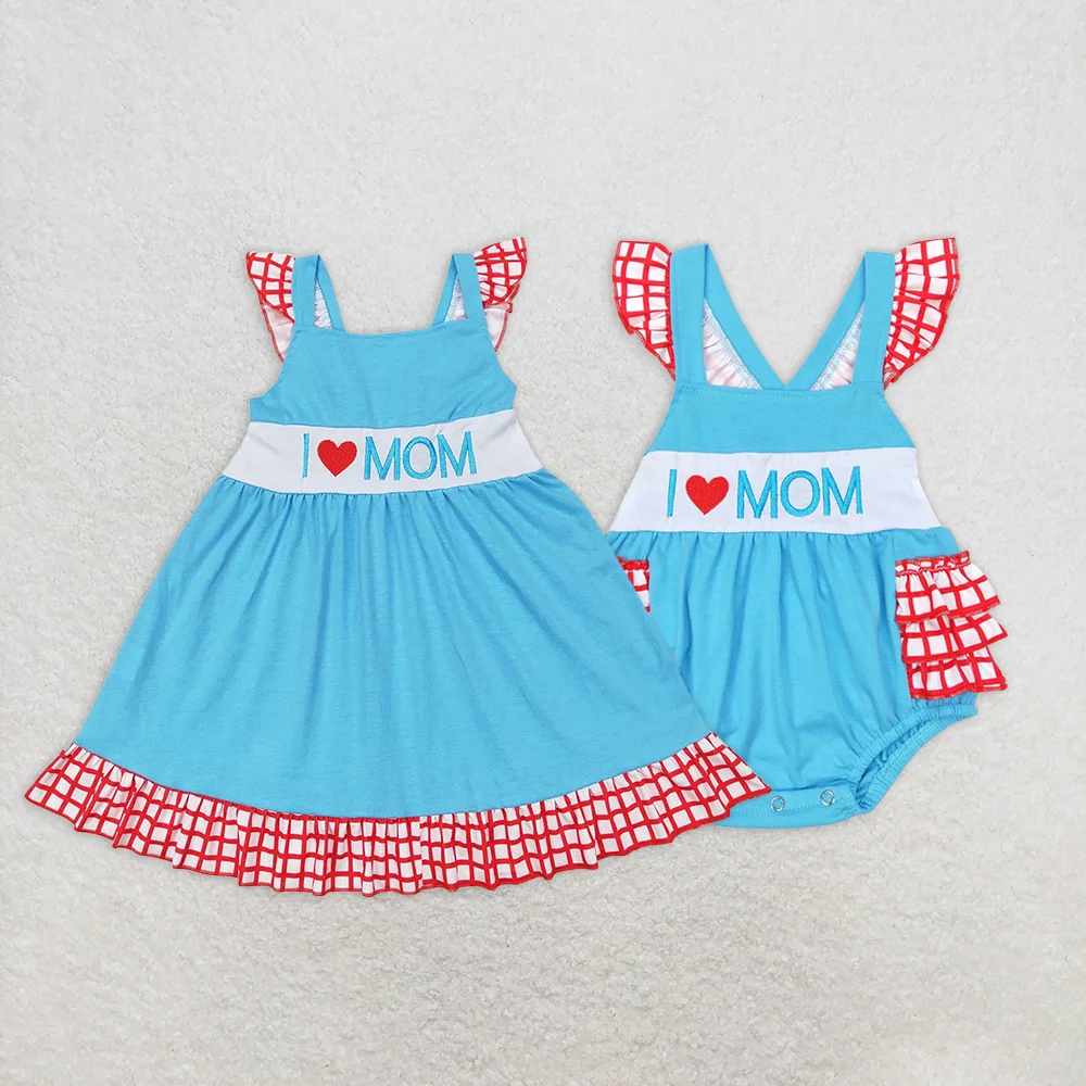 

GSD0594 baby rompers girl dresses baby girl clothes embroidery flying sleeve dress Wholesale Summer Boutique kids clothes girl