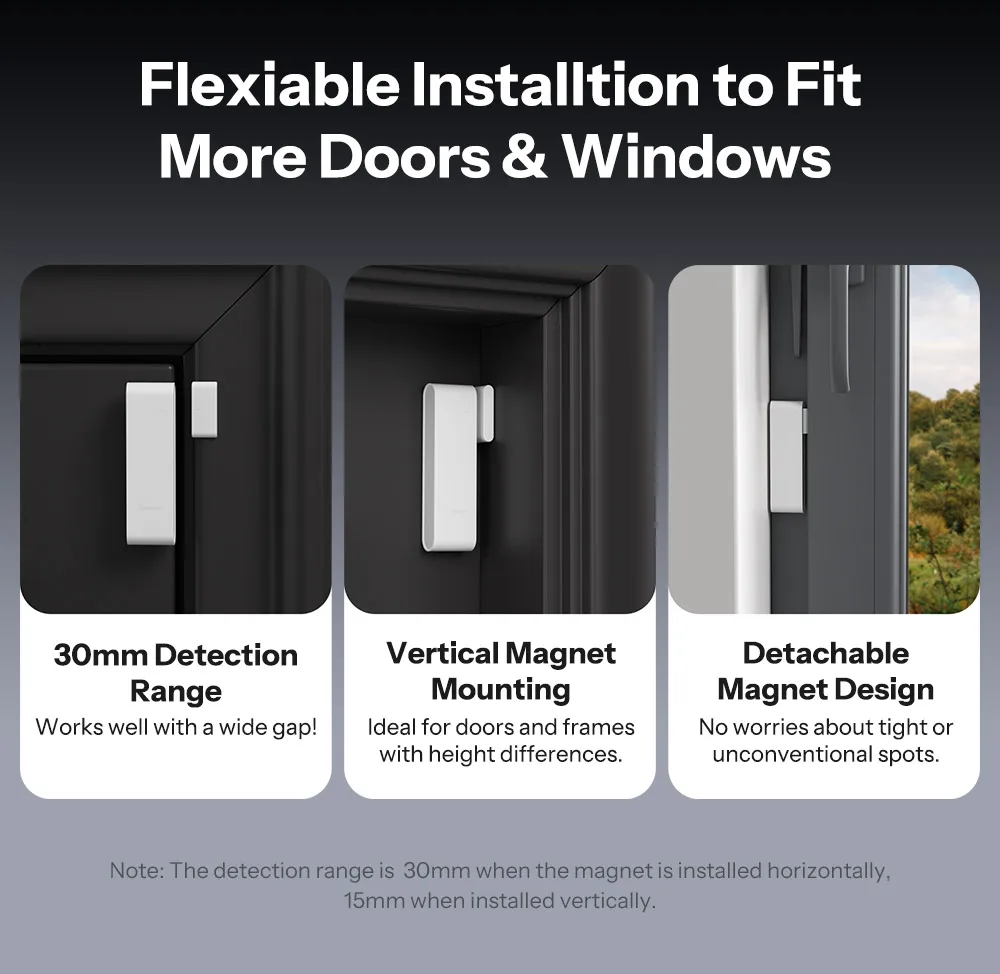 SONOFF SNZB-04PR2 SenseGuard DW Gen2 Smart Zigbee 3.0 Tür-/Fenstersensor Horizontale und Vertikale Montage Kompatibel mit Zigbee Hub – Detail 4