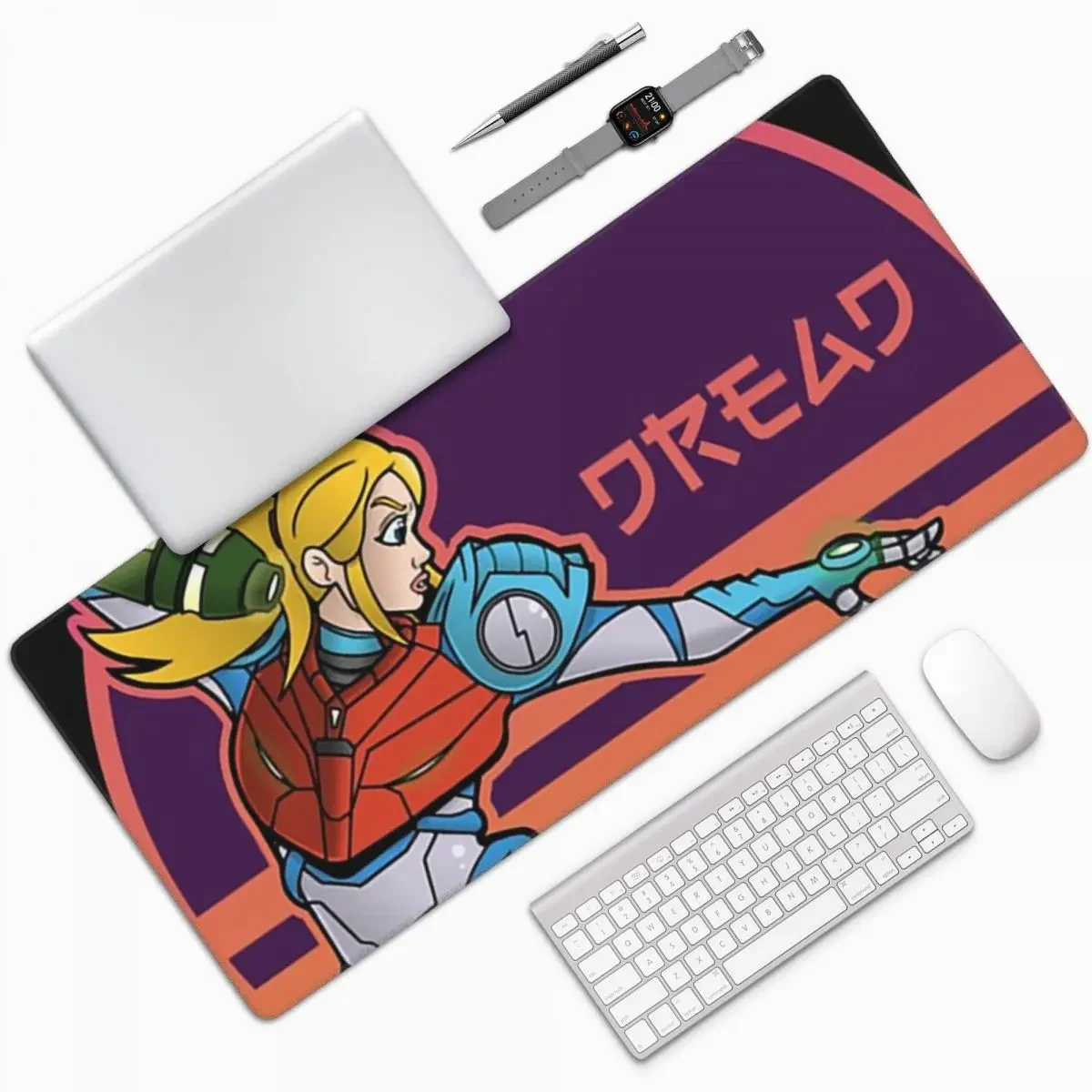 How Dreadful Metroid Samus Aran Large Mouse Pad Computer Keyboard Mouse Mat Gaming PC Laptop Desk Mat Accessories Table Mats