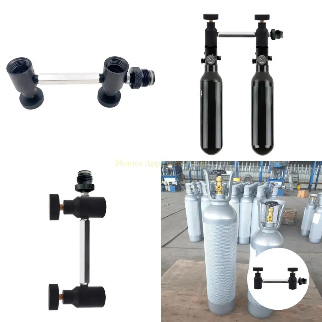 

D0AB Double CO2 -адаптер заполнить адаптер катушка с дистанционным шлаком пейнтбольные цилиндры двойные