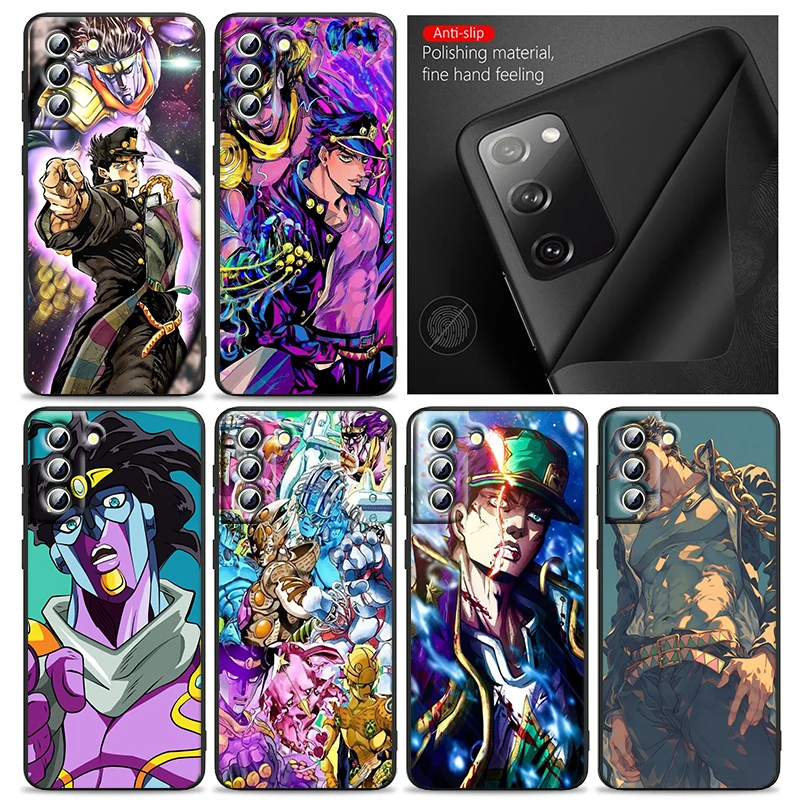 Anime JoJo Bizarre Adventure Cool Phone Case For Samsung S24 S23 S22 S21 S20 FE S10 S10e Ultra Plus Lite Black Soft Cover