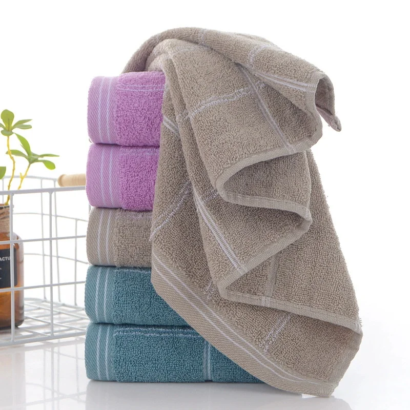 

Thickened Cotton Towel With Strong Water Absorption Universal Towel For Adults And Children Solid Color Skin Friendly Towel