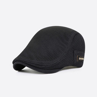 Breathable Mesh Hollow Berets Hat For Men Convenient Spring Summer Beret Quick-drying Newsboy Cap Retro Sun Hats Painter Caps