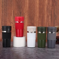 380ML Travel Coffee Mug Car Insulated Cup Stainless Steel Thermal Mug Leak-Proof Thermos Bottle Tea Coffee Cup Vacuum Flasks