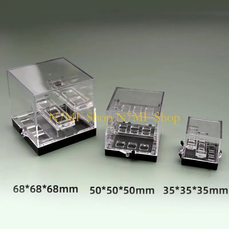 

N7MF Прочный акриловый минеральный витрина Портативный аксессуар для украшения для геологических исследований и любителей для