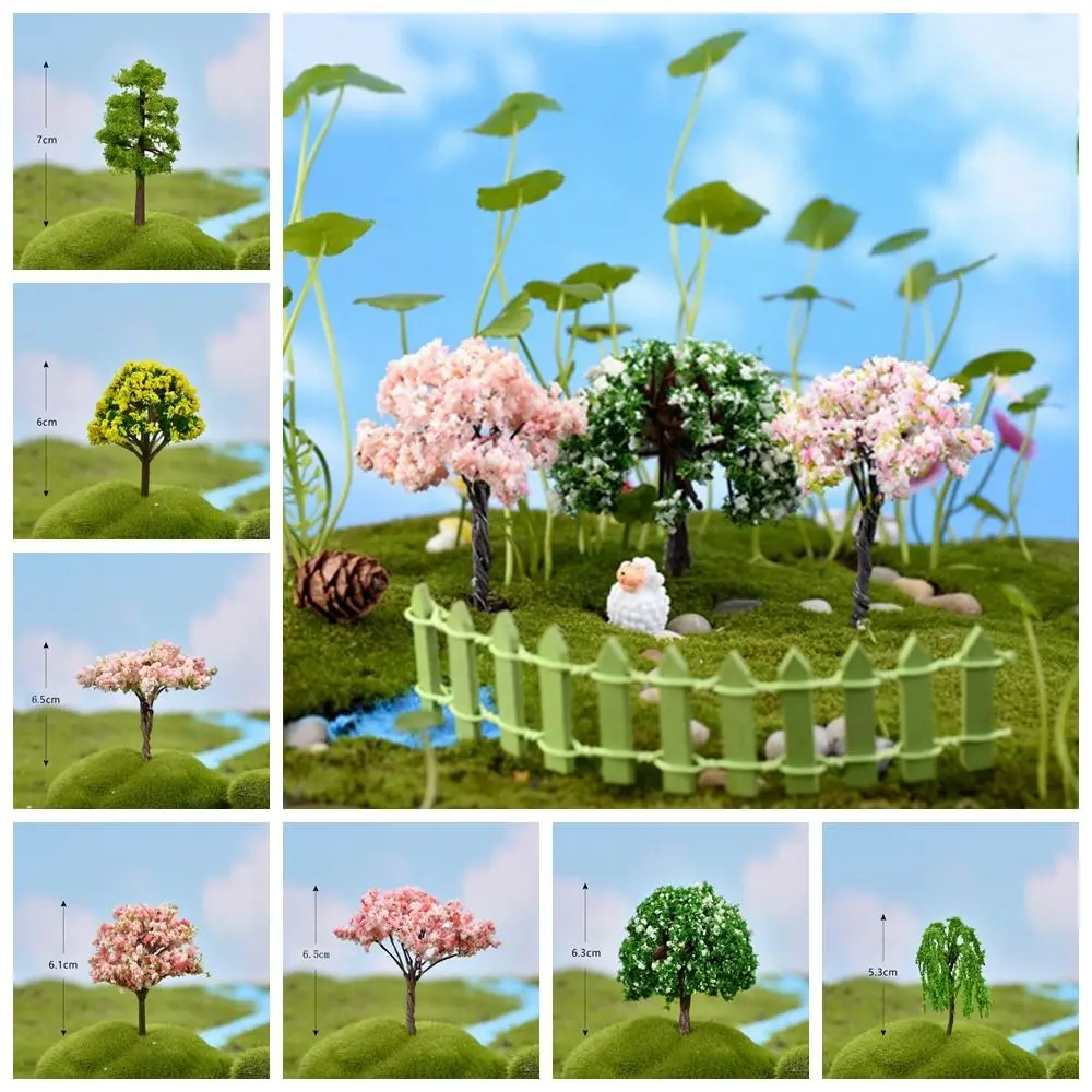 Multiple Styles Plastic Sakura Miniatures Rural Style Model Simulation Trees Landscape Vivid Micro
