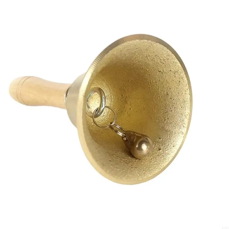 Dinner Service Large Hand Call with Handle Brass Hand Call
