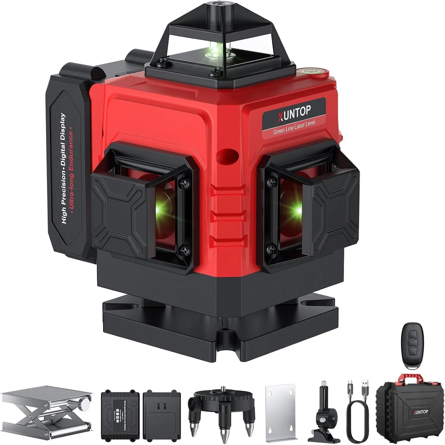 16-Linien Grüner Kreuzlinienlaser mit Fernbedienung, Selbstnivellierend für Bau- und DIY-Projekte