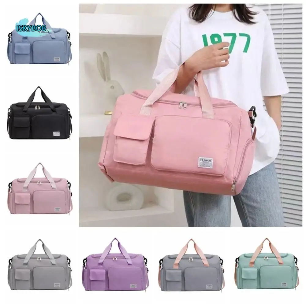 

Oxford Travel Luggage Bag Foldable Multi-functional Nylon Duffle Bag Sturdy Multi Layered Large Capacity Handbag Fitness