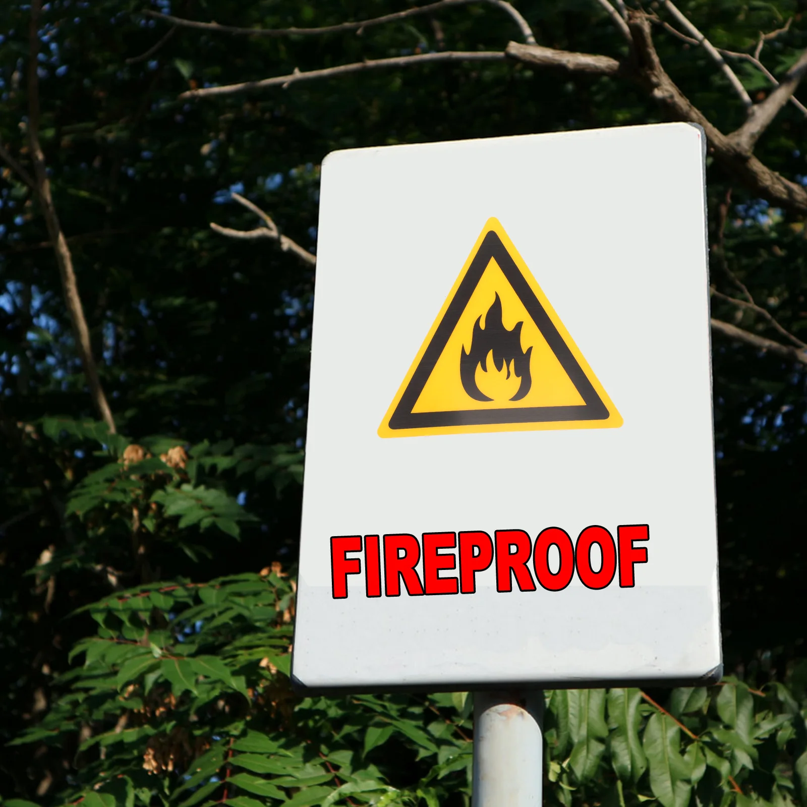 

1 Sheet Fire Prevention Sign Warning Label Safety Decal Durable Pet Material Self-Adhesive Fire Indicator For