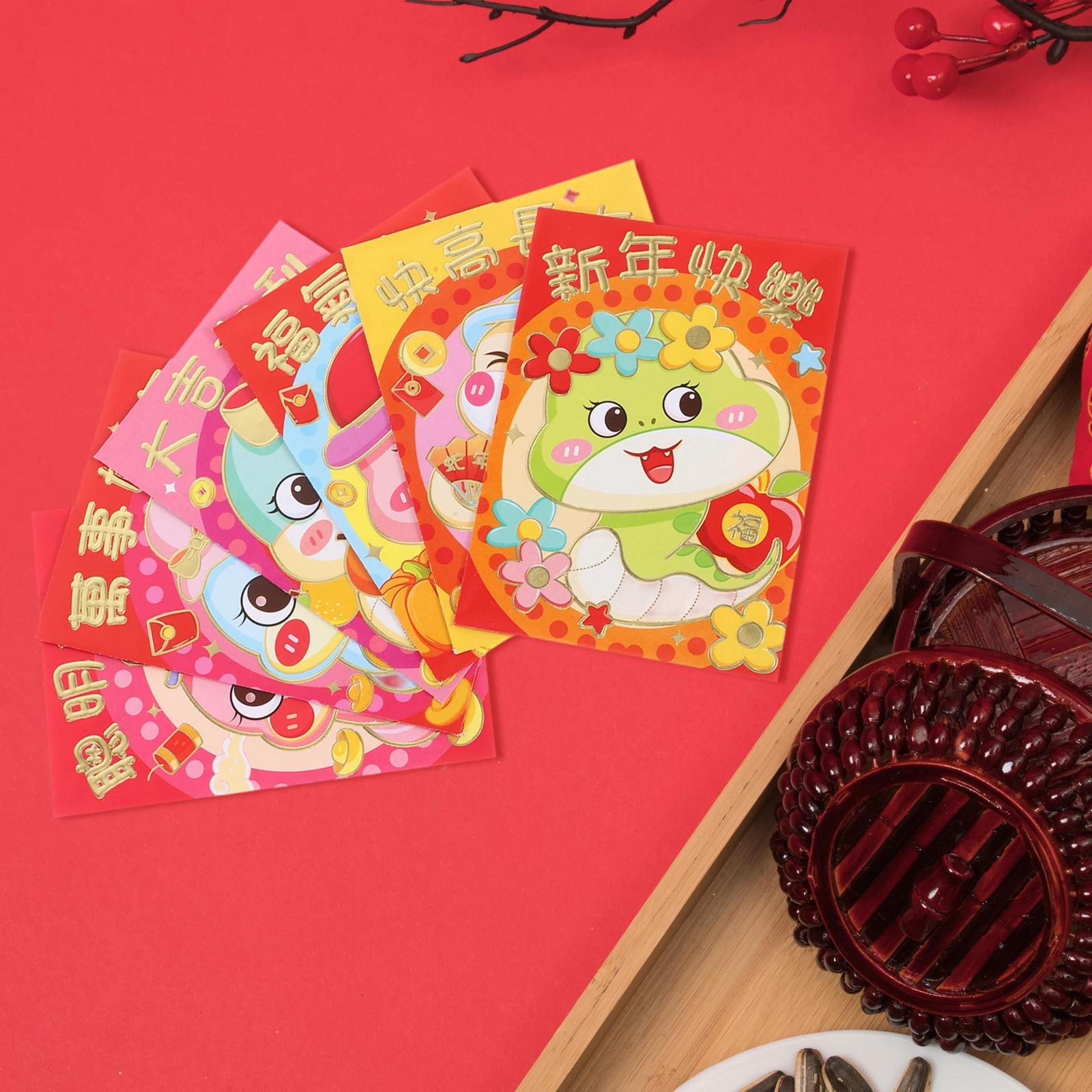 

30 Pcs Spring Festival Red Envelope New Year Envelopes Money Bag Lucky Packets Purse Three-dimensional Chinese Coated Paper