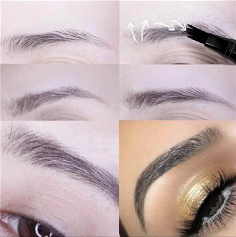 1 PC Microblading Tattoo Eyebrow Pencil Waterproof Fork Tip Eyebrow Liquid Eyebrow Pen Shades Eye Pencil Charm Makeup Cosmetics