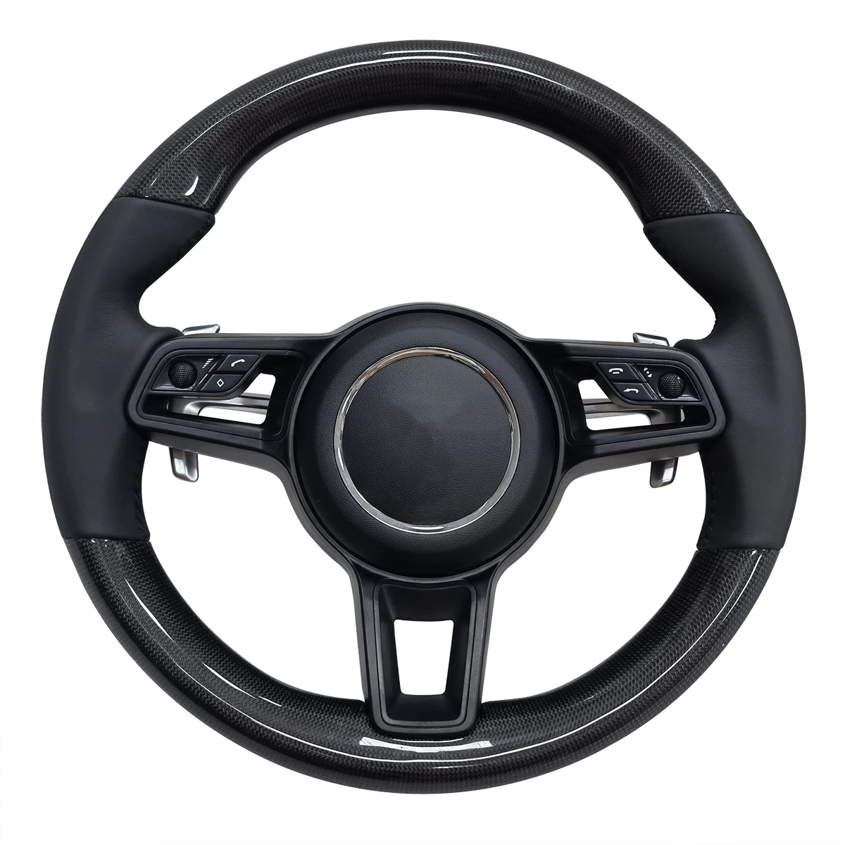 

For Upgrade To New Full Leather Carbon Fiber Steering Wheel For 2017 Porsche 718 987.2 Gt3 Rs Steering Wheel