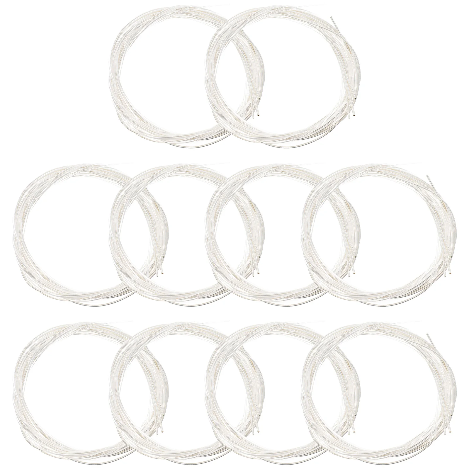 10Packs Nylon Core Silver Electroplated Classical Guitar Strings Durable Transparent Acoustic Folk Guitar Replacement Strings