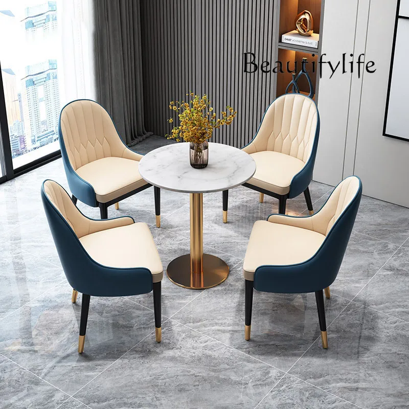 Nordic light luxury modern simplicity one table four chairs hotel negotiation reception negotiation table and chair combination