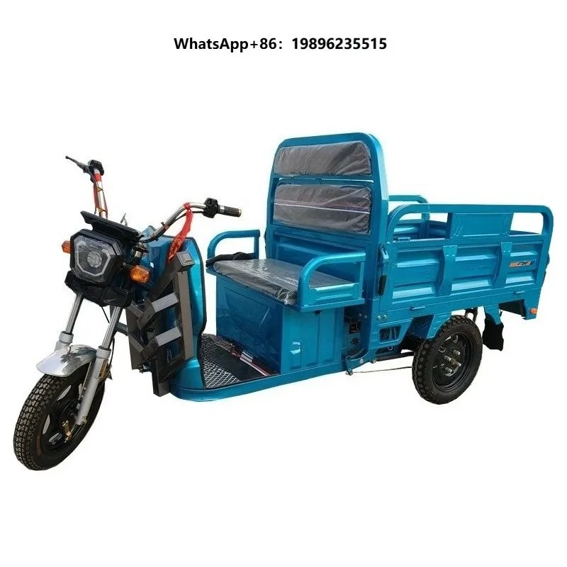 60v Electric Solar Tricycle for Heavy Cargo Open Body Motor