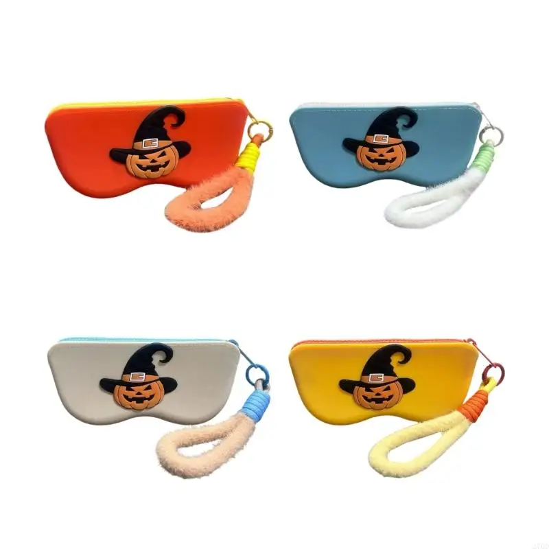 Suporte óculos silicone amigável 270D Caso armazenamento multiuso acessório Halloween para óculos itens pequenos