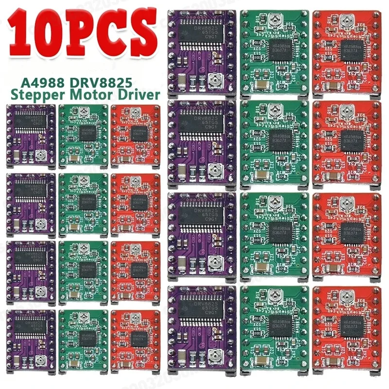 XCW 3D Printer Parts StepStick A4988 DRV8825 Stepper Motor Driver With Heat sink Carrier Reprap RAMPS 1.4 1-10PCS