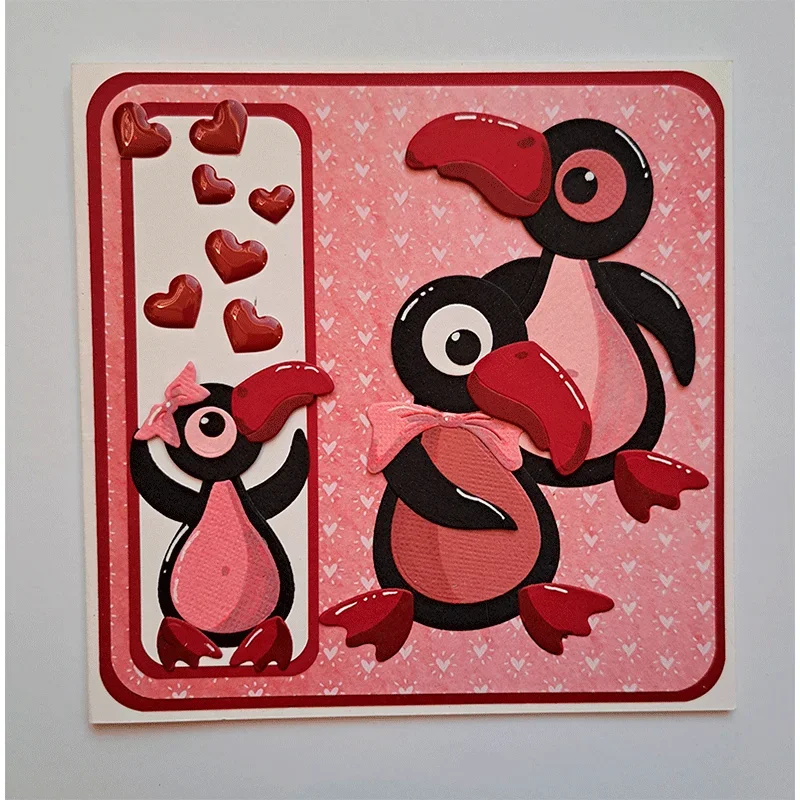 رسالة الحب الطوقان الطيور في إطارات زجاجة قطع معدنية مربعة يموت سجل القصاصات قالب النقش الاستنسل لتقوم بها بنفسك بطاقة المعايدة #3